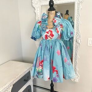 New York Couture PART OF THIS WORLD Print Dreamy Ruffle Trim Puff Sleeve Dress
